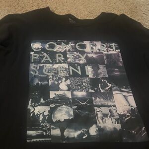 Bar III Black Long Sleeve Tee with Graphic Print